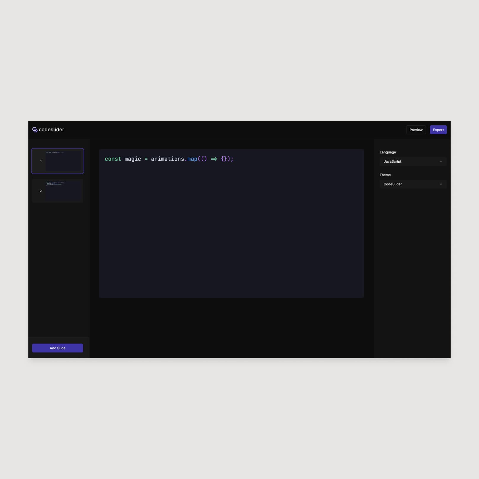 CodeSlider editor