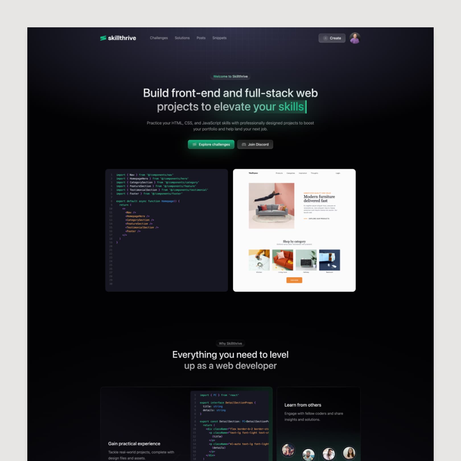 Skillthrive homepage